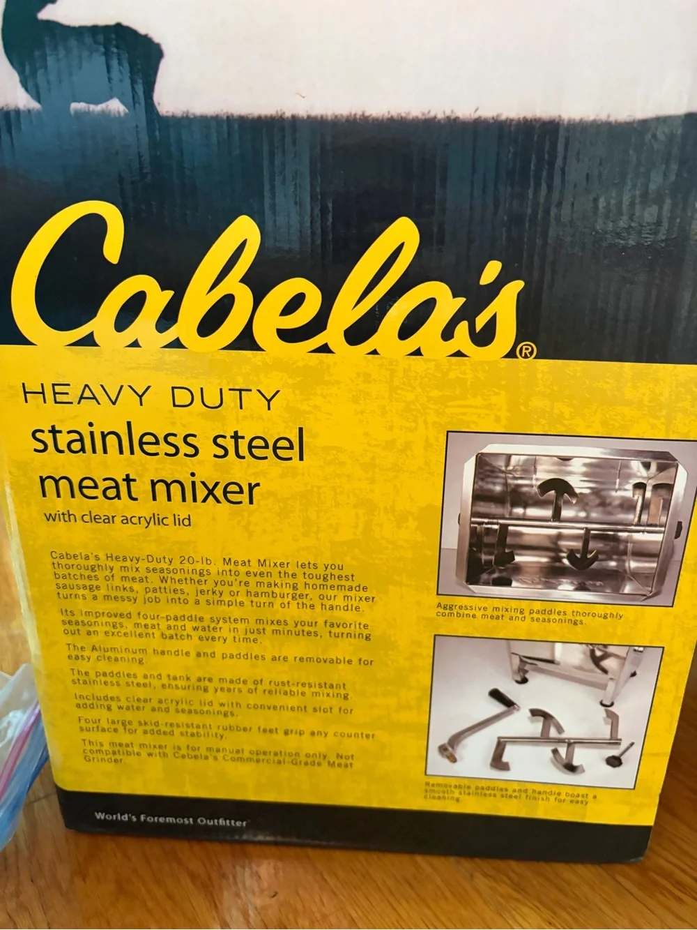 Cabela's Heavy Duty Stainless Steel Meat Mixer with Clear Lid Model #54-1001